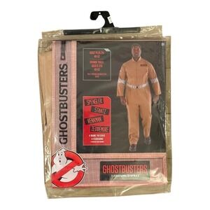Ghostbusters Adult Plus 2XL Jumpsuit‎ Costume with 4 Name Patches New